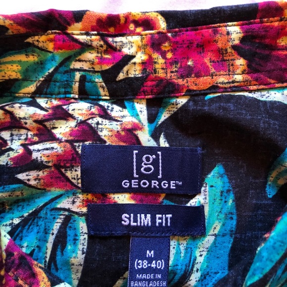 GEORGE Slim Fit Hawaiian Style Button Down - Picture 6 of 6